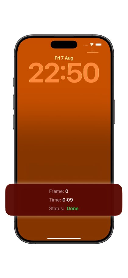 iPhone lock screen showing a completed Blender render notification from GCDeck